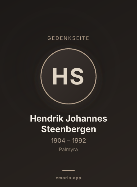 Gedenkportrait von Hendrik Johannes Steenbergen