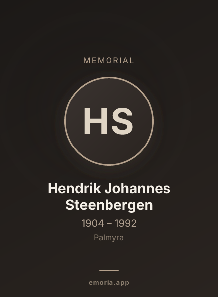 Memorial portrait of Hendrik Johannes Steenbergen