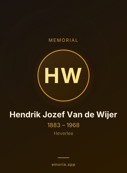 Memorial portrait of Hendrik Jozef Van de Wijer