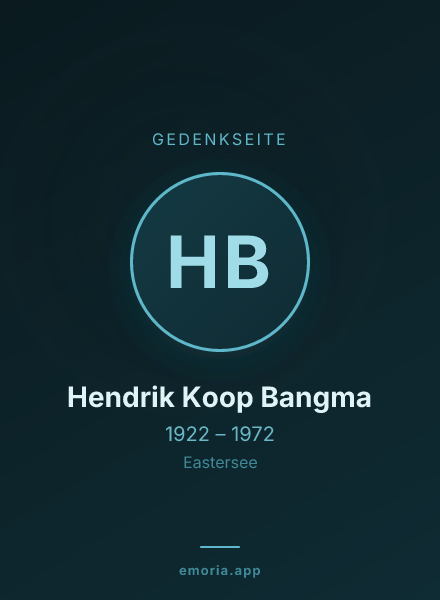 Gedenkportrait von Hendrik Koop Bangma
