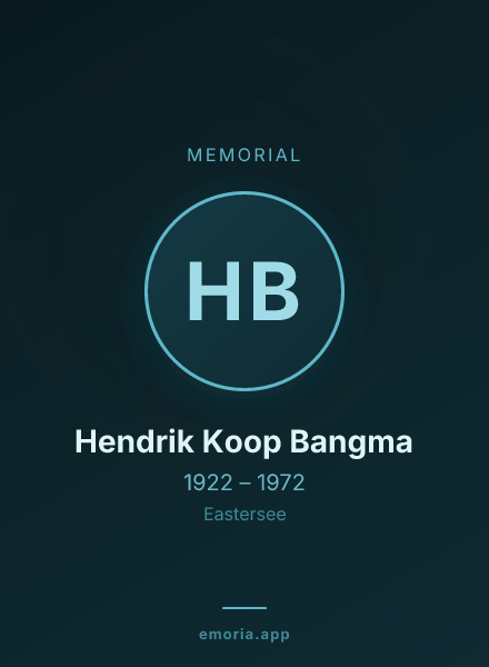 Memorial portrait of Hendrik Koop Bangma