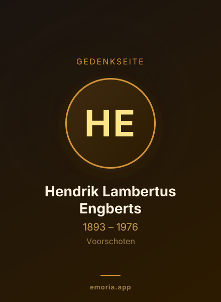 Gedenkportrait von Hendrik Lambertus Engberts