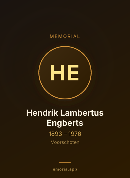 Memorial portrait of Hendrik Lambertus Engberts