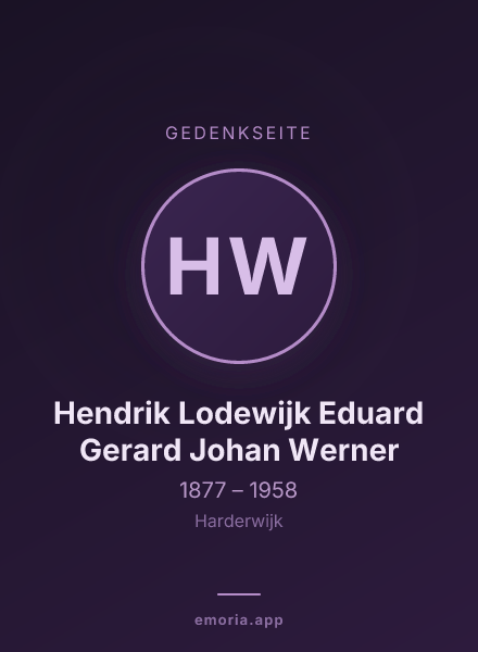 Gedenkportrait von Hendrik Lodewijk Eduard Gerard Johan Werner