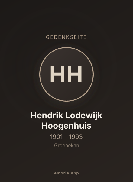 Gedenkportrait von Hendrik Lodewijk Hoogenhuis