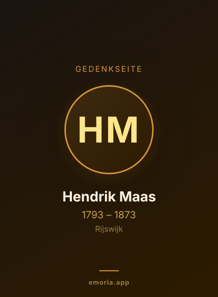 Gedenkportrait von Hendrik Maas