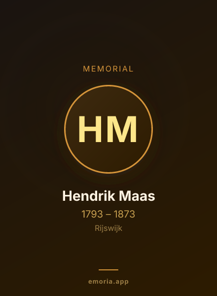 Memorial portrait of Hendrik Maas