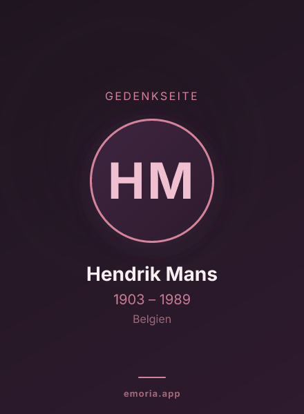 Gedenkportrait von Hendrik Mans