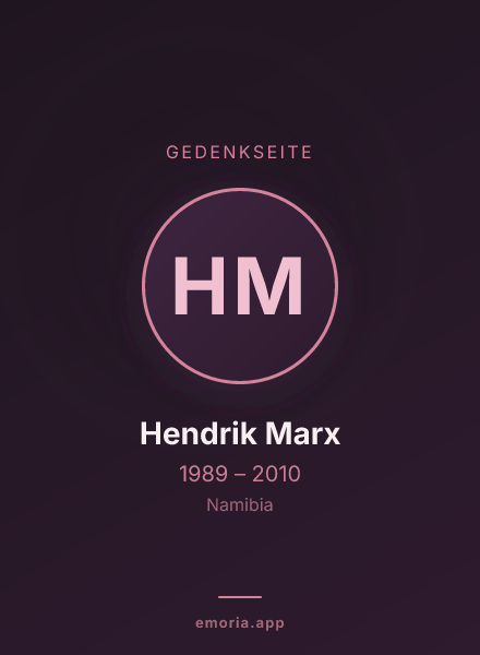 Gedenkportrait von Hendrik Marx