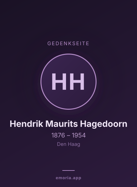 Gedenkportrait von Hendrik Maurits Hagedoorn