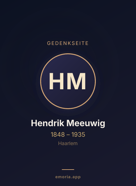 Gedenkportrait von Hendrik Meeuwig