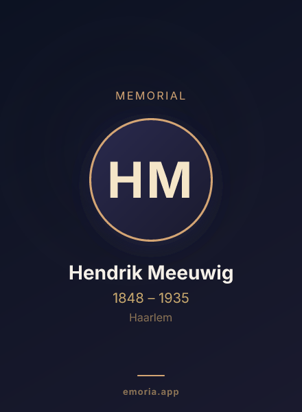 Memorial portrait of Hendrik Meeuwig
