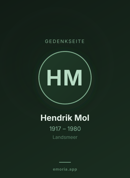 Gedenkportrait von Hendrik Mol