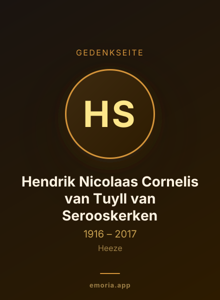 Gedenkportrait von Hendrik Nicolaas Cornelis van Tuyll van Serooskerken