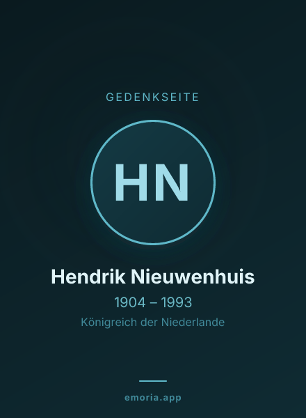 Gedenkportrait von Hendrik Nieuwenhuis