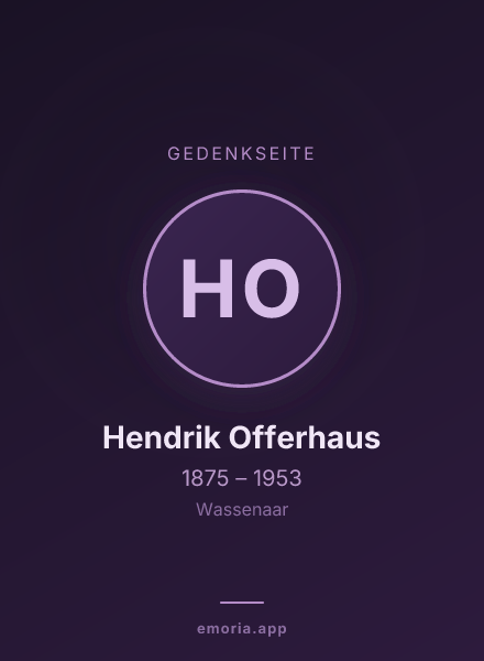 Gedenkportrait von Hendrik Offerhaus