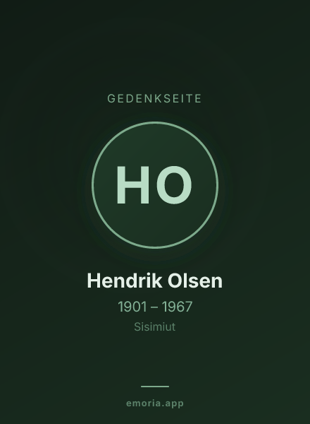 Gedenkportrait von Hendrik Olsen