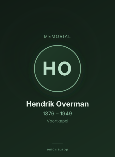 Memorial portrait of Hendrik Overman