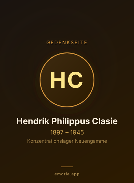 Gedenkportrait von Hendrik Philippus Clasie