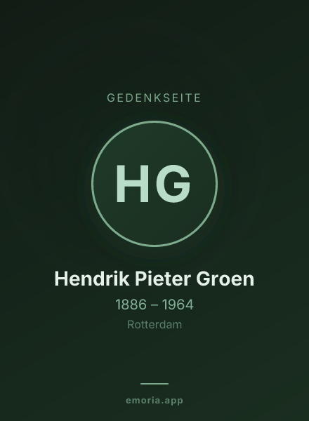 Gedenkportrait von Hendrik Pieter Groen