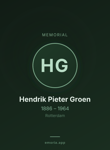 Memorial portrait of Hendrik Pieter Groen