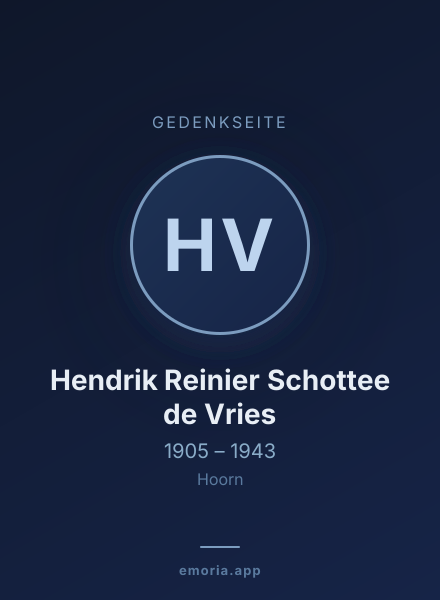 Gedenkportrait von Hendrik Reinier Schottee de Vries