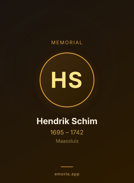Memorial portrait of Hendrik Schim