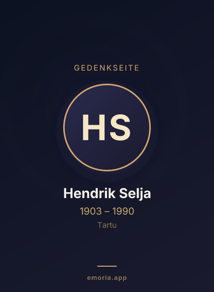 Gedenkportrait von Hendrik Selja
