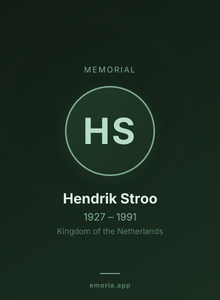 Memorial portrait of Hendrik Stroo