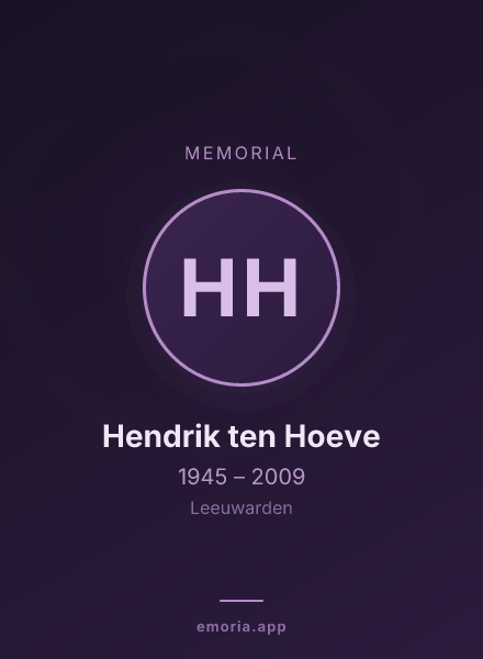 Memorial portrait of Hendrik ten Hoeve