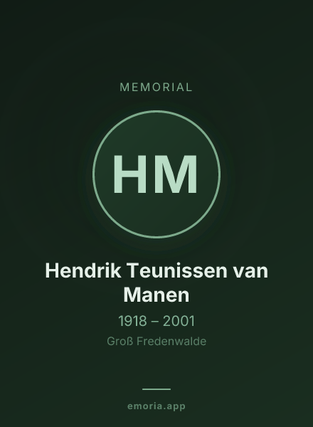Memorial portrait of Hendrik Teunissen van Manen