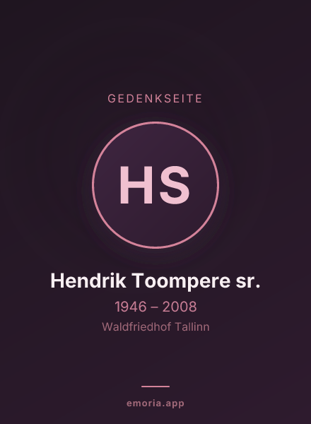 Gedenkportrait von Hendrik Toompere sr.