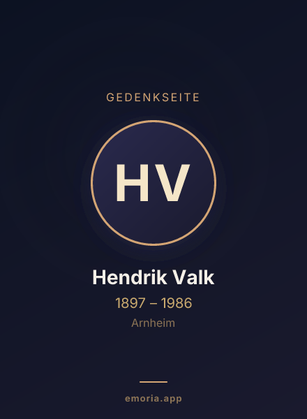 Gedenkportrait von Hendrik Valk