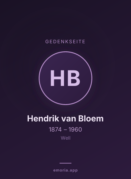 Gedenkportrait von Hendrik van Bloem