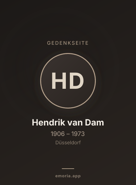Gedenkportrait von Hendrik van Dam