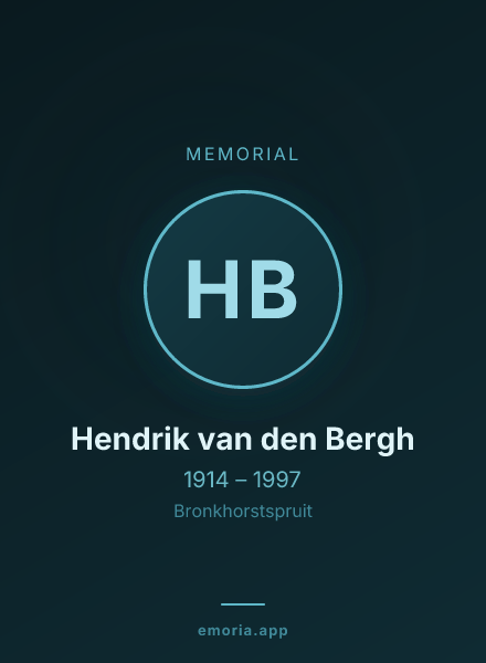 Memorial portrait of Hendrik van den Bergh