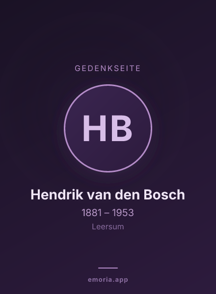 Gedenkportrait von Hendrik van den Bosch
