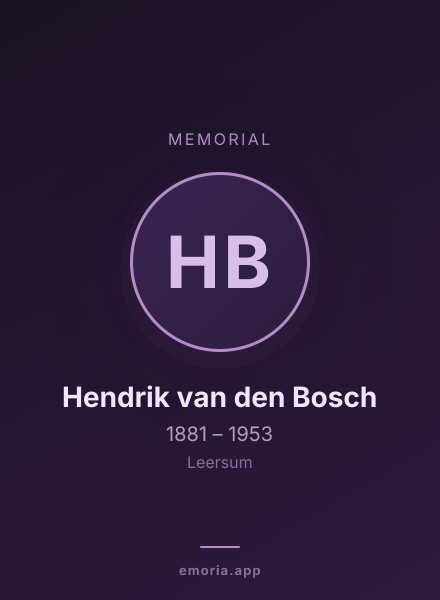 Memorial portrait of Hendrik van den Bosch