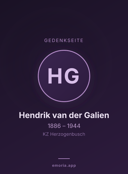 Gedenkportrait von Hendrik van der Galien