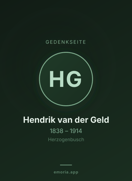 Gedenkportrait von Hendrik van der Geld