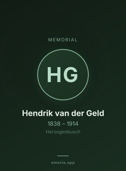 Memorial portrait of Hendrik van der Geld