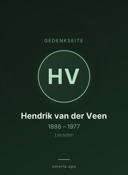 Gedenkportrait von Hendrik van der Veen