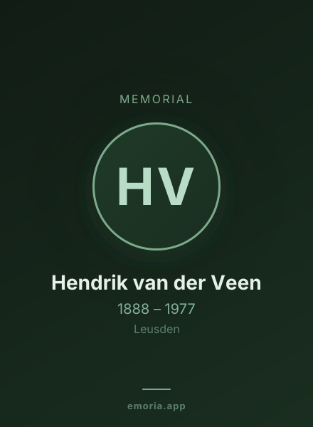 Memorial portrait of Hendrik van der Veen
