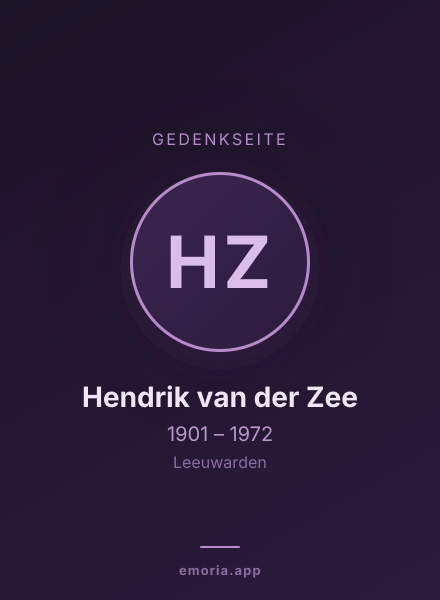 Gedenkportrait von Hendrik van der Zee