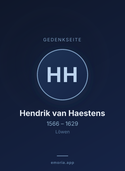 Gedenkportrait von Hendrik van Haestens