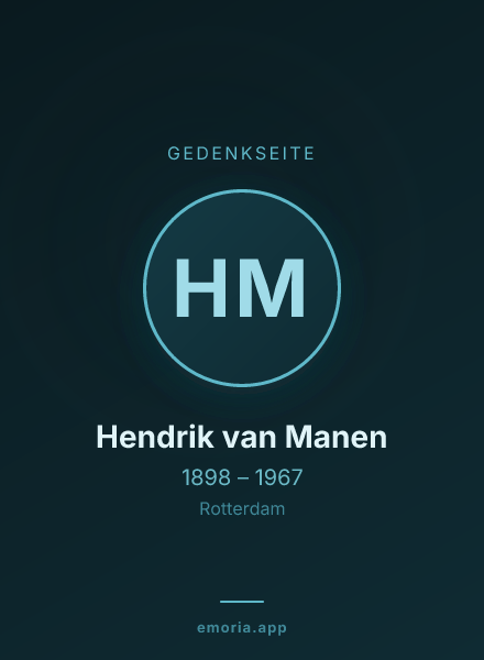 Gedenkportrait von Hendrik van Manen