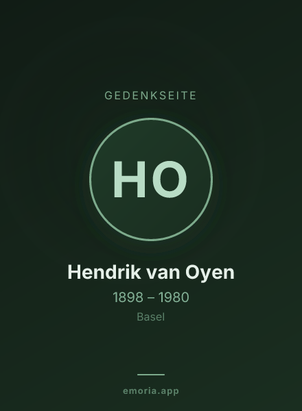 Gedenkportrait von Hendrik van Oyen