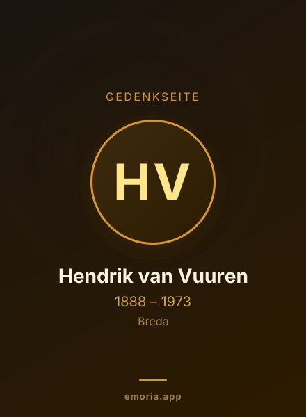 Gedenkportrait von Hendrik van Vuuren