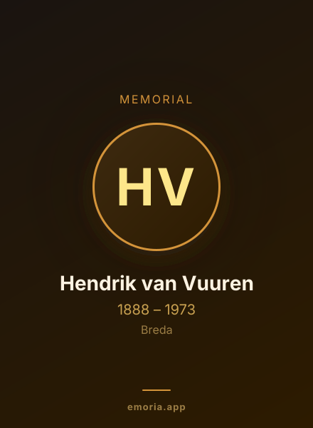 Memorial portrait of Hendrik van Vuuren