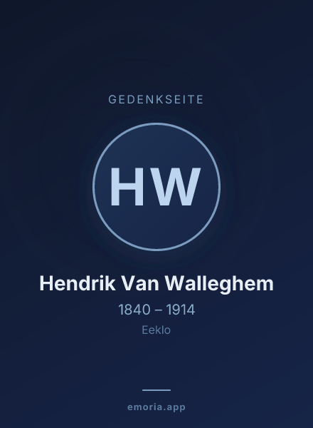 Gedenkportrait von Hendrik Van Walleghem
